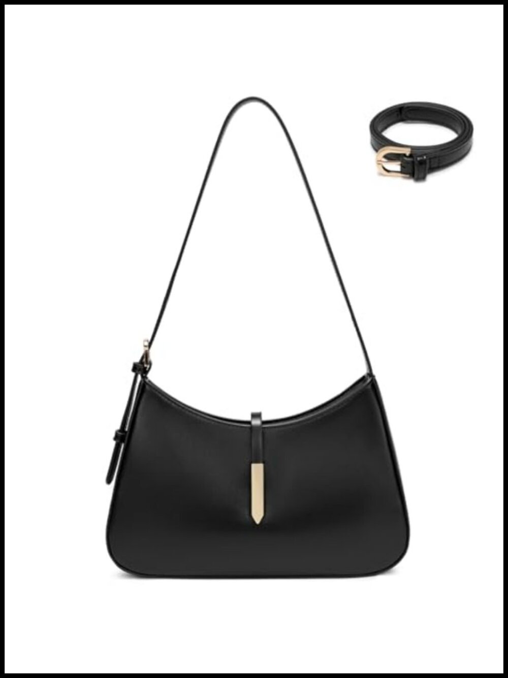 Faux Leather Hobo Shoulder Bag Adjustable Strap Vegan Crossbody Purse